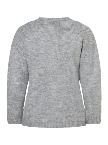 More & More cosy, bestickte Strickjacke in silvergrey melange