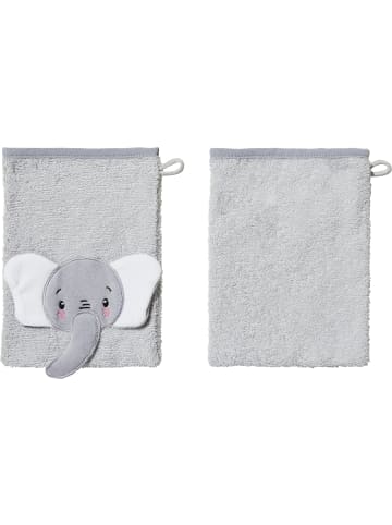 Erwin Müller Frottier Kinder-Waschhandschuh 2er-Pack in weiß-silber