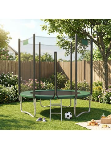 SONGMICS Gartentrampolin Saul in Dunkelgrün - (H)230.1 x Ø183.1 cm