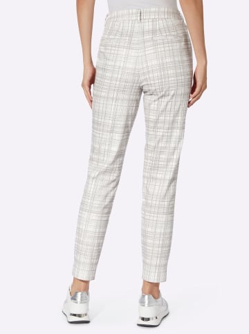 Heine Druck-Hose in weiß-hellgrau-kariert
