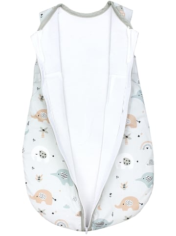 TupTam Baby Ganzjahres Schlafsack Ärmellos Wattiert in blau/beige
