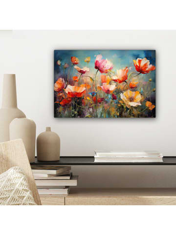 MuchoWow Poster mit Leiste Bunte Blumen (BxH)