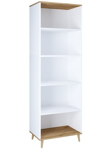 VCM Holz Kleiderschrank Schuhregal Flur Regal Landos in Weiß / Honig-Eiche