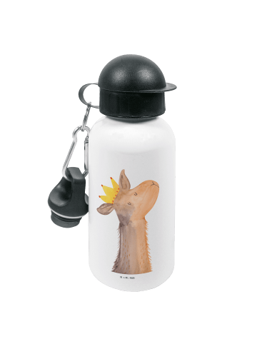 Mr. & Mrs. Panda Kindertrinkflasche Lamakopf König ohne Spruch in Weiß