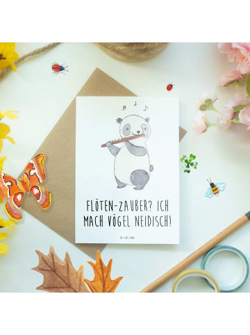 Mr. & Mrs. Panda babykarte Flöte Zauber mit Spruch in Weiß