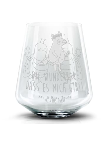 Mr. & Mrs. Panda Blümchentail Glas Sternzeichen Zwilling ohne Spruch in Transparent