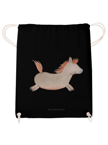 Mr. & Mrs. Panda gym tasche Pferd Springen ohne Spruch in Schwarz