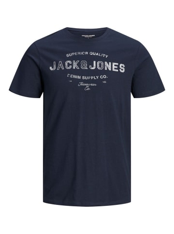 Jack & Jones Rundhals T-Shirt JJEJEANS Modern Art Jersey Shirt in Navy