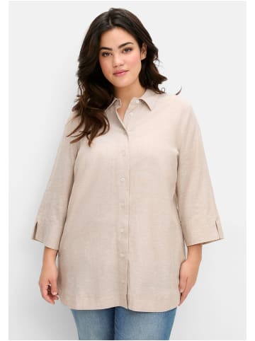 sheego Hemdbluse in beigefarben