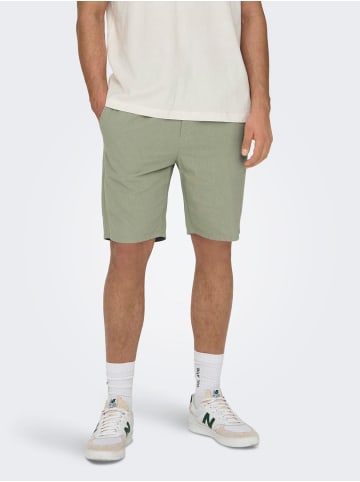 Only&Sons Leichte Stoff Shorts Bermuda Hose ONSLINUS in Grün