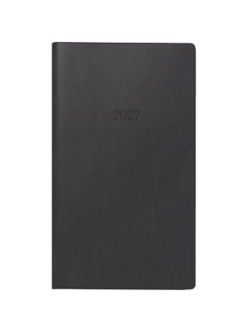 BRUNNEN Taschenkalender 758 8,7x15,3cm 1 Woche/Seite Kunststoff schwarz 2027
