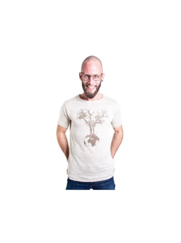 Life-Tree Rundhals T-Shirt für Herren in natur
