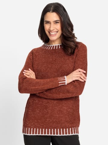 WITT WEIDEN Pullover in rostrot-ecru-gemustert