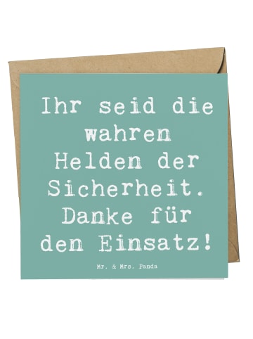 Mr. & Mrs. Panda Klappkarte Spruch Sicherheitsdienst Helden mit ... in Meeresbrise