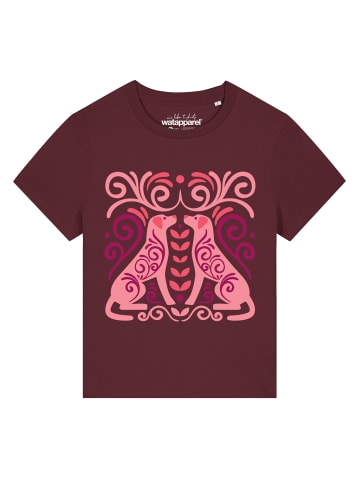 wat? Apparel T-Shirt Hundeliebe in Weinrot