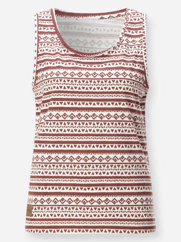 WITT WEIDEN Shirttop in rotbraun-ecru-bedruckt