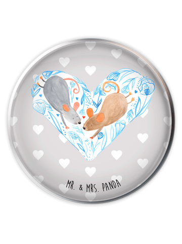 Mr. & Mrs. Panda Waschbecken Ablaufstopfen Mäuse Herz ohne Spruch in Grau Pastell