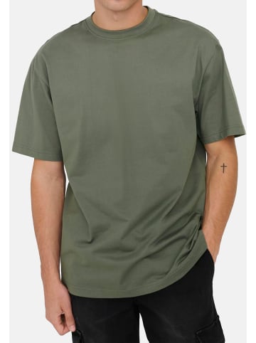 ONLY & SONS T-Shirt Onsfred in Schwarz / dunkelgrau / grün