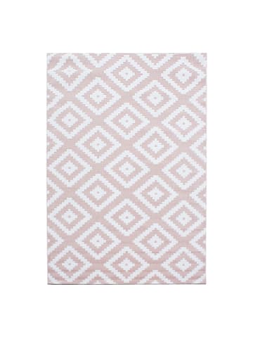 KADIMA DESIGN Teppich Kurzflor Geometrisches Muster Polypropylen Wohnzimmer in Pink