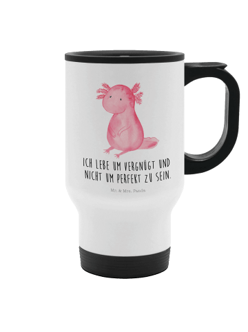 Mr. & Mrs. Panda Thermobecher Axolotl Niedlich mit Spruch in Weiß
