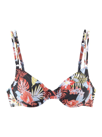 s.Oliver Bügel-Bikini-Top in schwarz-bedruckt