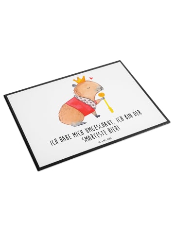 Mr. & Mrs. Panda Schreibunterlage Capybara König mit Spruch in Weiß