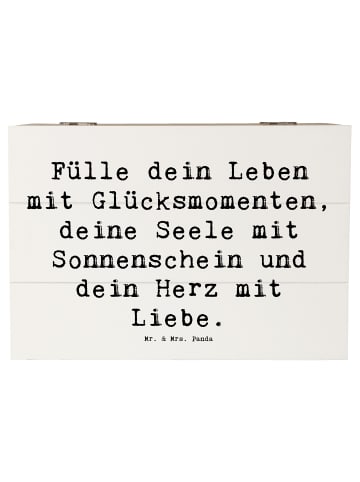 Mr. & Mrs. Panda Holzkiste Spruch Leichtigkeit im Leben mit Spruch in Weiß