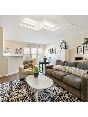 ZMH LED Deckenleuchte in Weiß Dimmbar 40W Wohnzimmerlampe aus Metall Modern