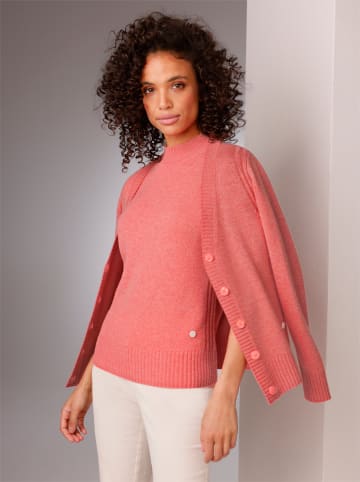 creation L Merino-Kaschmir-Strickjacke in koralle-meliert