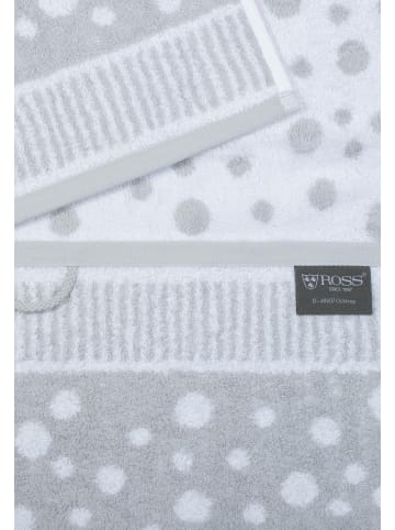 Ross 4 X Handtuch 2 X Duschtuch im Set Punkte allover in Silber