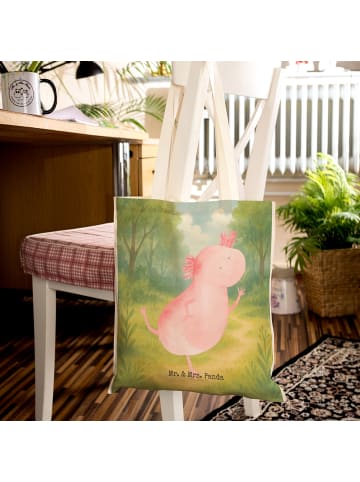 Mr. & Mrs. Panda Einkaufstaschen Axolotl Tanzen Design ohne Spruch in Weiß