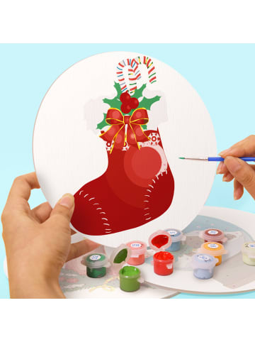 ARTNANAS 
PVC-Tischset Malen nach Zahlen 4er Set-"Stille Weihnachtsnacht 2" 20cm