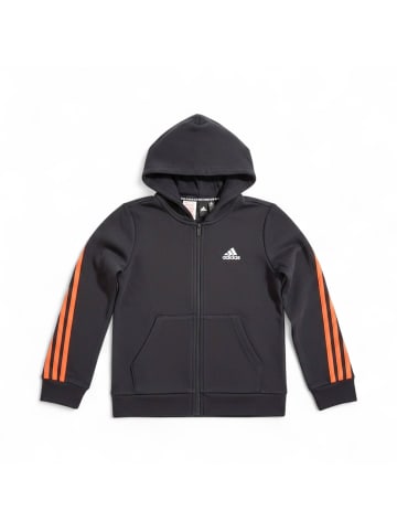 Kapuzenpullover Boys 3-Stripes Full-Zip in Schwarz