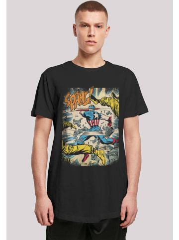 F4NT4STIC Long Cut T-Shirt Marvel Captain America Spang in schwarz
