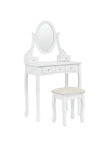 Beliani 2-tlg Schminktisch GALAXIE in Weiß/Beige