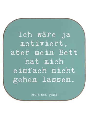 Mr. & Mrs. Panda Glasuntersetzer Spruch Motivationsbett mit Spruch in Meeresbrise