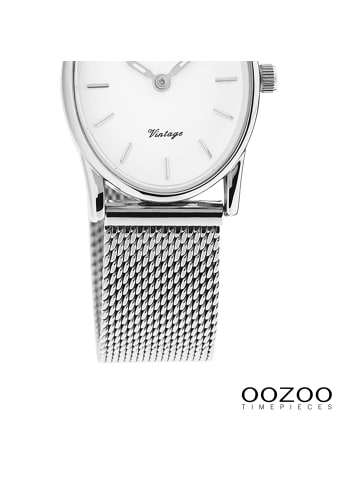 Oozoo Armbanduhr Oozoo Vintage Series silber klein (ca. 22,5x28mm)