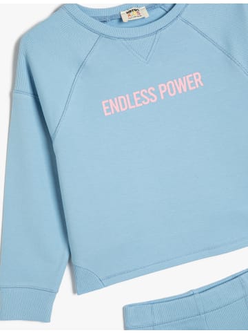 KOTON 2tlg. Outfit: Sweatshirt/Hose in Blau
