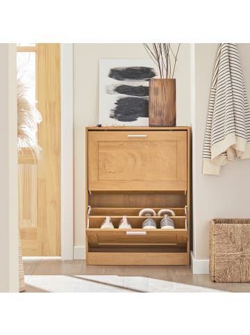 SoBuy Schuhkipper in Natur - (B)60 x (H)79 x (T)23cm