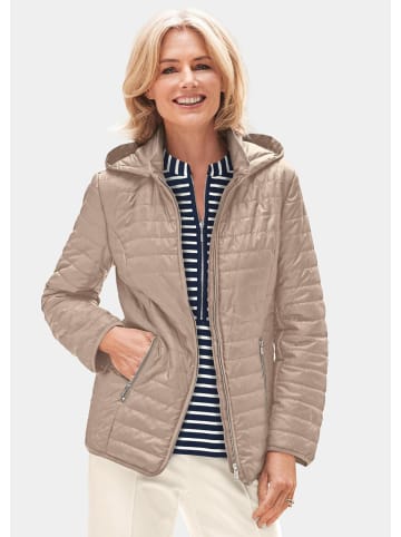 GOLDNER Steppjacke mit Kapuze Leicht strukturierte Outdoorjacke in hellbeige