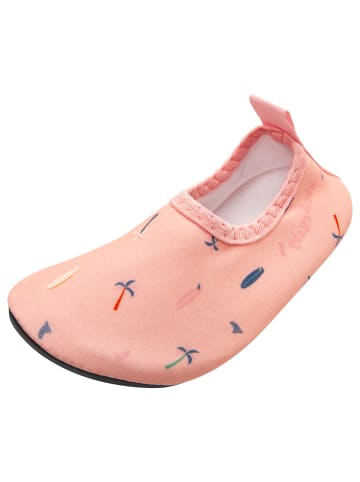 Playshoes Barfuß-Schuh Surfbrett Palmen in altrosa