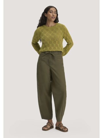 Hessnatur Hessnatur Gewebe Hose Barrel Leg aus Bio-Baumwolle mit Elasthan in goldoliv
