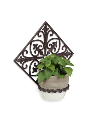 relaxdays 2 x Blumenhalter in Dunkelbraun - Ø 13 cm