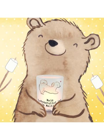 Mr. & Mrs. Panda Windlicht Maltipoo Lebensretter mit Spruch in Transparent