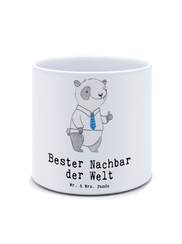 Mr. & Mrs. Panda Pflanzkübel Panda Bester Nachbar der Welt mit S... in Weiß