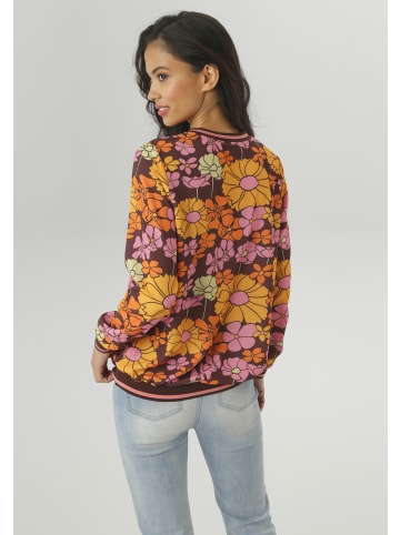 Aniston SELECTED Shirtbluse in orange-braun-ockergelb-rose-limonengelb