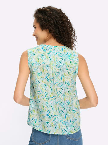 Heine Blusentop in limone-türkis-bedruckt