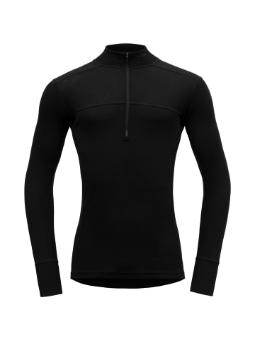 DEVOLD M LAUPARENMERINO 190 ZIP NECK in Schwarz