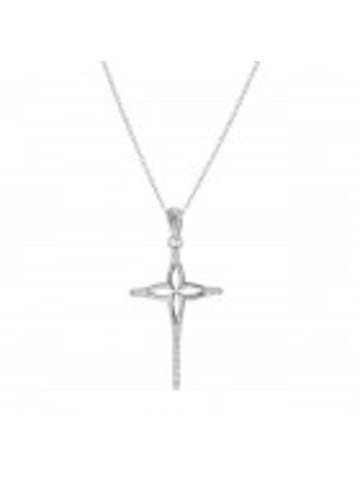 Alexander York Kette mit Anhänger KREUZ mit Zirkonia in 925 Sterling Silber, 2-tlg. in silber