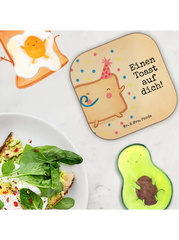 Mr. & Mrs. Panda Untersetzer für Gläser Toast Party Design mit S... in Weiß